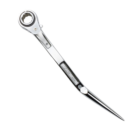 TOP工業 特注 鳶仕様ステンレスラチェットレンチ(シノ付) 19×24コンパクトソケット SRM-19×24N-BT カスタム-