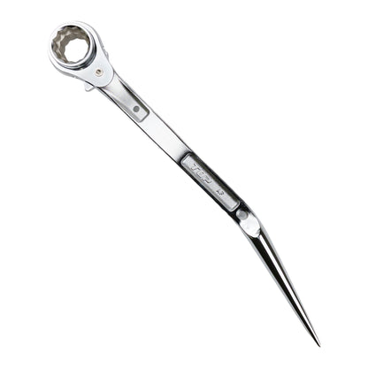 TOP工業 特注 鳶仕様ステンレスラチェットレンチ(シノ付) 19×24コンパクトソケット SRM-19×24N-BT カスタム-