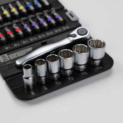 ビッグマン 1/4"DR(6.35mm) ラチェットツールセット 23Pcs ATS-132