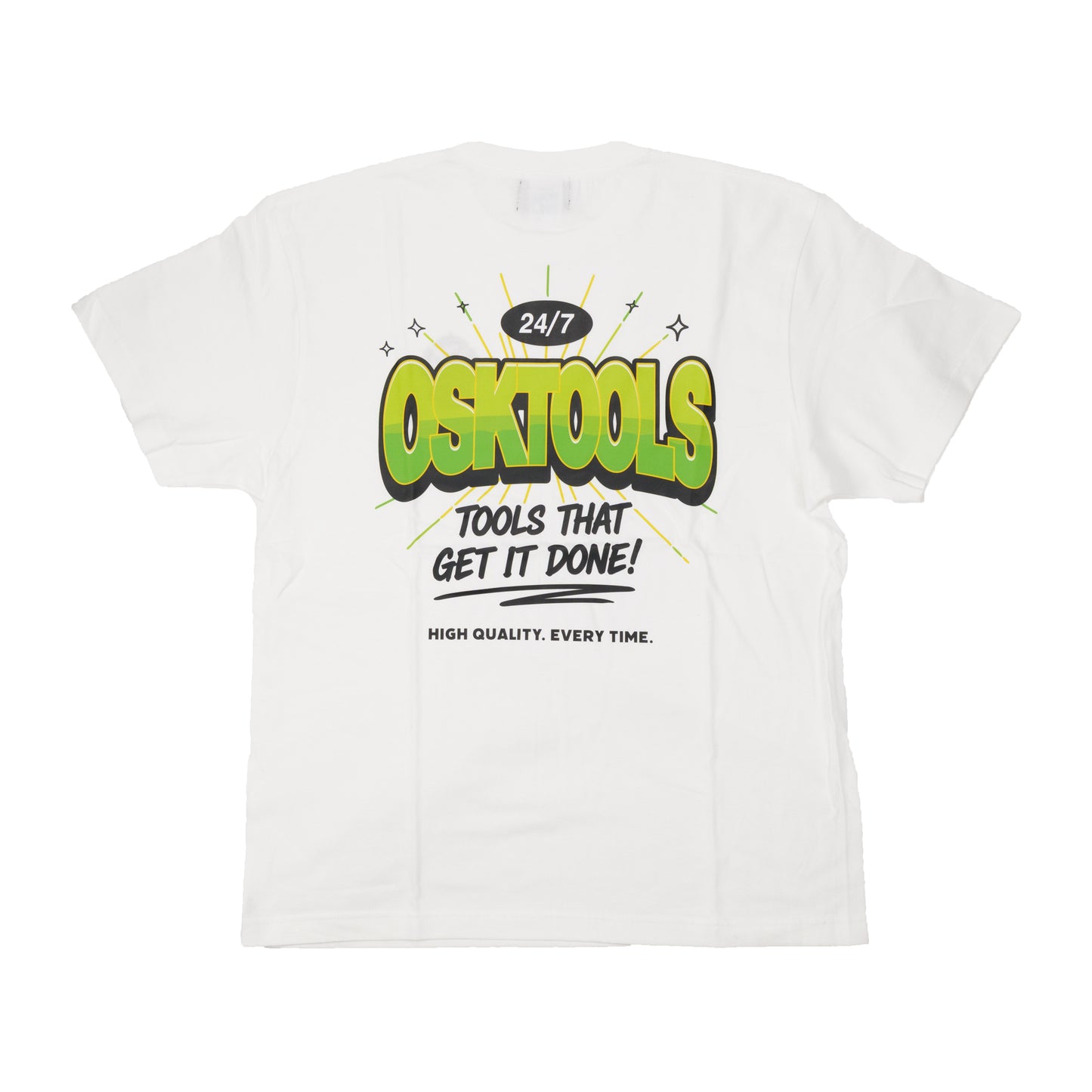OSKTools 5.6oz オリジナルロゴデザインTシャツ ホワイト-