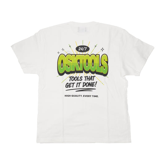 OSKTools 5.6oz オリジナルロゴデザインTシャツ ホワイト-