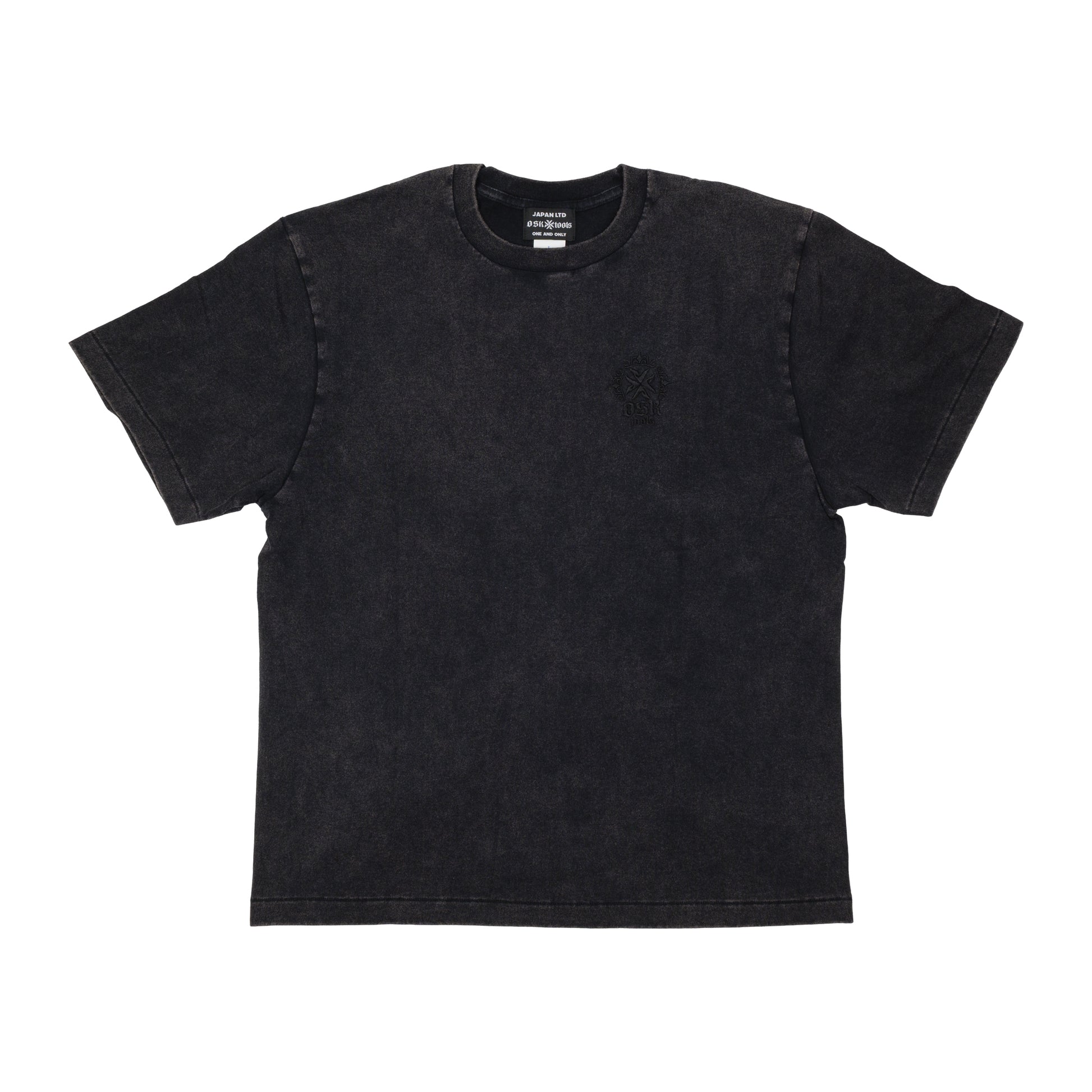 OSKTools 6.2oz フェードウォッシュ ロゴTシャツ フェードブラック-