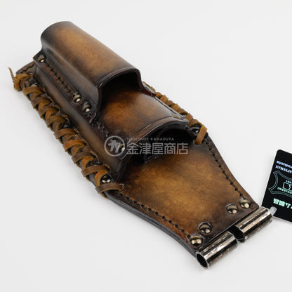 ニックス(KNICKS) チタン補強プレート入ペンチ・ドライバーホルダー TIT-301PDX【ヴィンテージカラー】 追加カスタム VC革紐W巻-