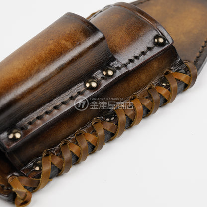 ニックス(KNICKS) チタン補強プレート入ペンチ・ドライバーホルダー TIT-301PDX【ヴィンテージカラー】 追加カスタム VC革紐W巻-