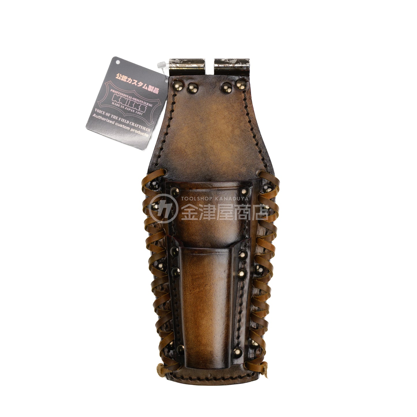 ニックス(KNICKS) チタン補強プレート入ペンチ・ドライバーホルダー TIT-301PDX【ヴィンテージカラー】 追加カスタム VC革紐W巻-