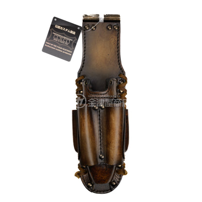 ニックス(KNICKS) チェーン式折畳式 3P充電ドライバーホルダー TIT-103JOCDX【ヴィンテージカラー】追加カスタム VC革紐W巻-