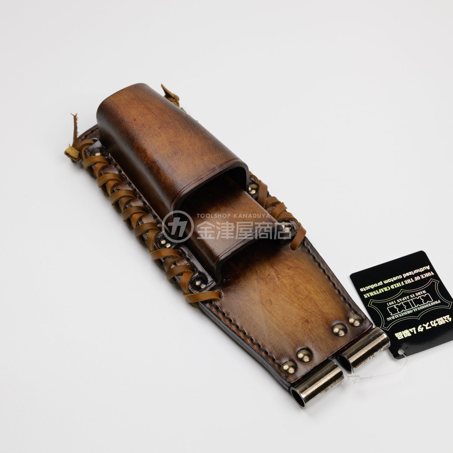 ニックス(KNICKS) チタン補強プレート入ペンチホルダー 8/9インチ対応 TIT-201PLLDX【ヴィンテージカラー】追加カスタム VC革紐W巻-