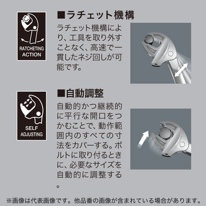 Wera ジョーカー両口ラチェットスパナ （7-10mm×10-13mm）-