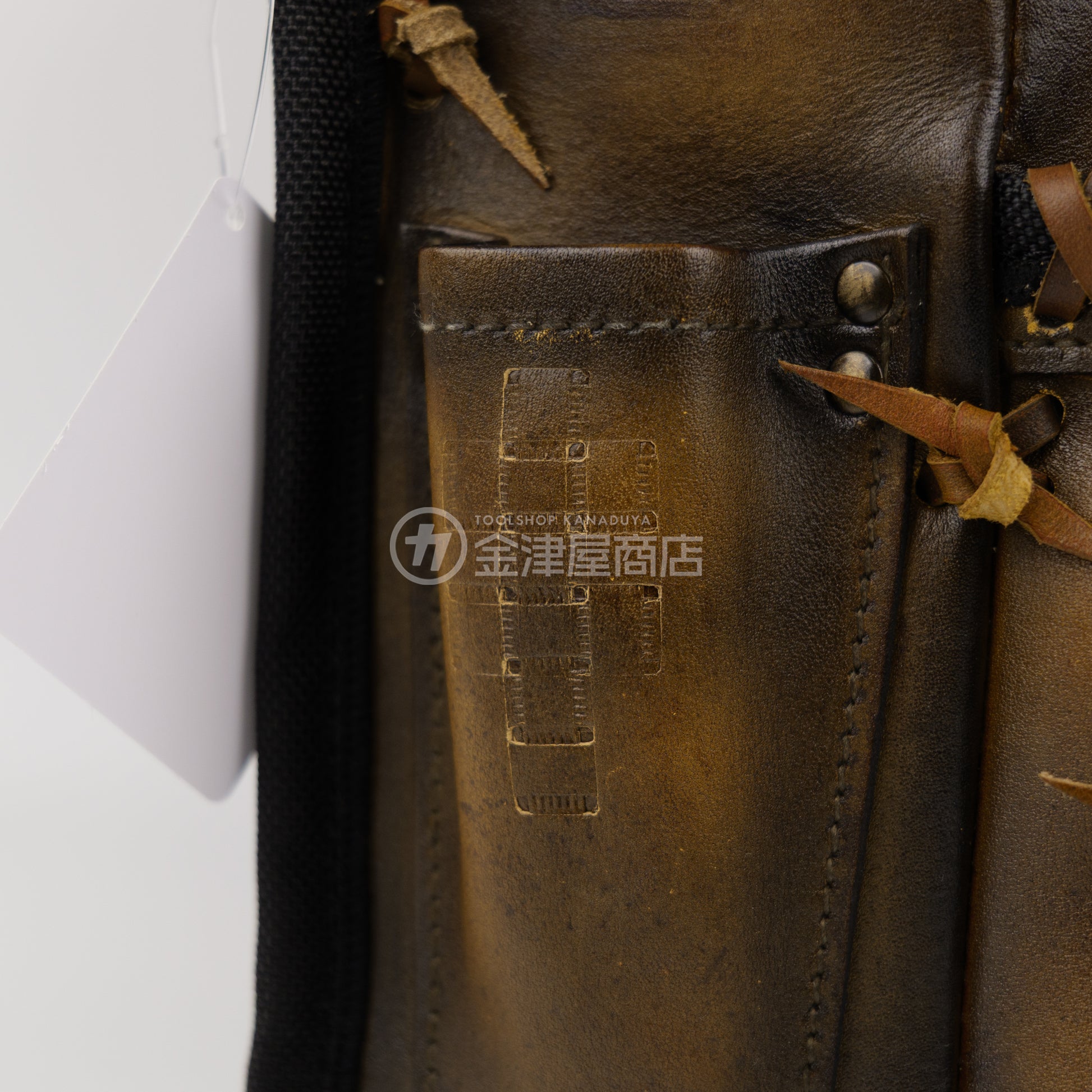 ニックス(KNICKS) 最高級硬式グローブ革3段腰袋チェーンタイプ バリスティック補強仕上げ KGC-301DDX【ヴィンテージカラー】追加カスタム VC革紐W巻3段+スタッズ6点打ち+カービング