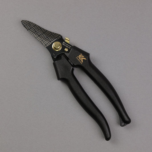 フジ矢 電工ストレートバサミ ロック付 (黒金) FM04-180NL-BG 【金津屋商店オリジナルデザイン：三崩し】-