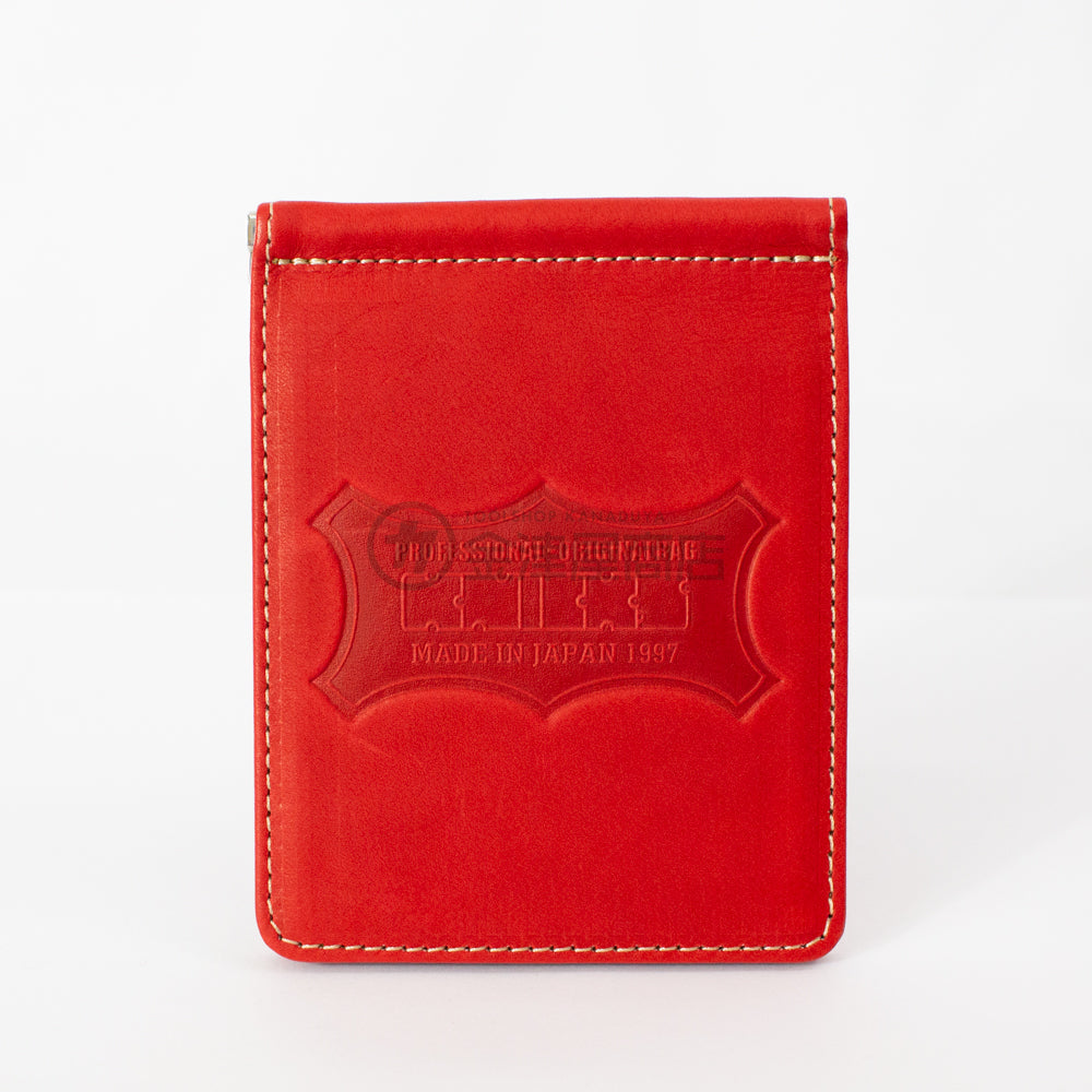 KNICKS Highest Grade Hard Glove Leather Money Clip Red