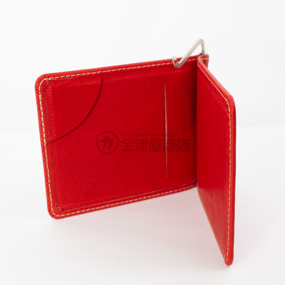 KNICKS Highest Grade Hard Glove Leather Money Clip Red