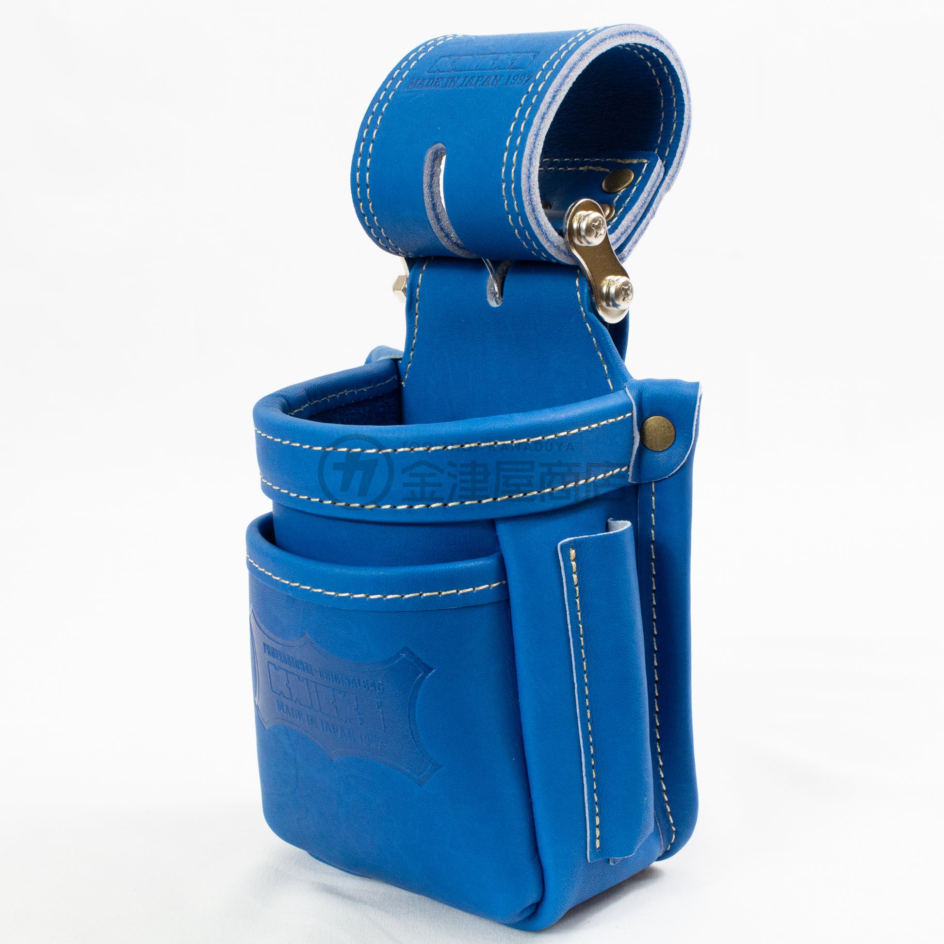 ニックス(KNICKS) 最高級硬式グローブ革小物腰袋 チェーンタイプ ブルー/レッド-腰袋-金津屋商店