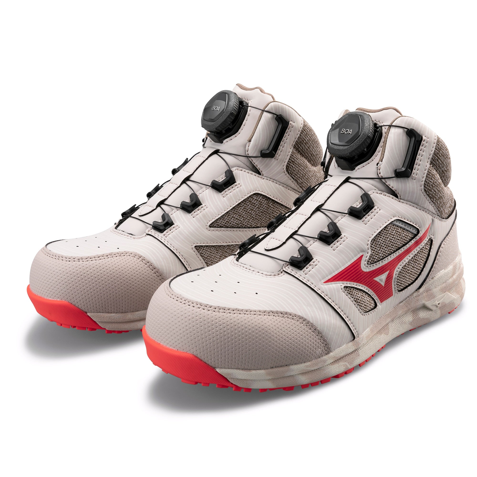 Mizuno Safety Shoes Almighty LSII 73M BOA Limited Color Sand Beige x Orange